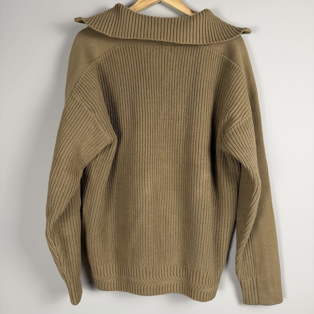 TOPMAN Hester Ribbed Knit Sweather Half Zip Mens Size Large High Collar Pullover - Picture 6 of 16